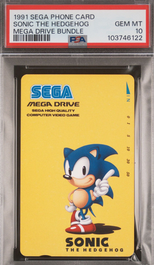 PSA 10 Sonic The Hedgehog 1991 Phone Card Sega Mega Drive Japanese NTT