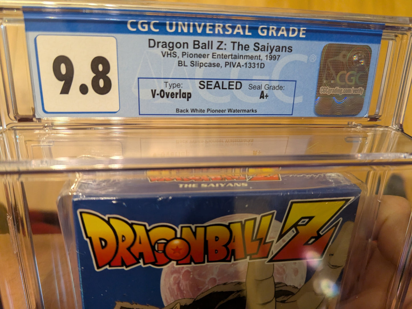 9.8 A+ Dragon Ball Z The Saiyans Gohan Goku VHS Tape Sealed Graded CGC 1998