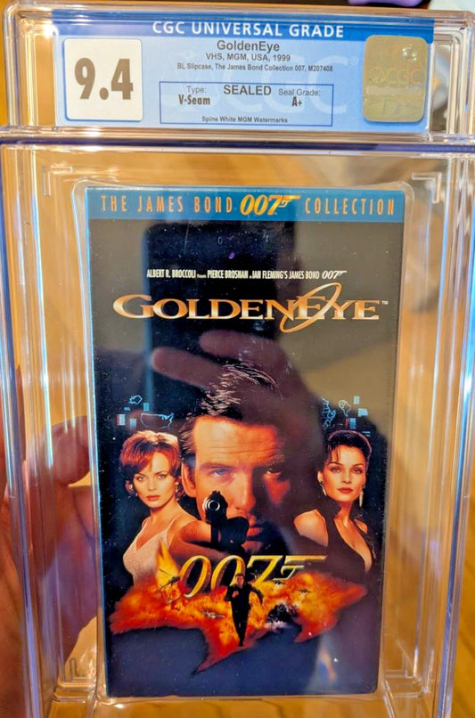 9.4 A+ GoldenEye James Bond VHS Tape Sealed Graded CGC 1999 MGM Pierce Brosnan