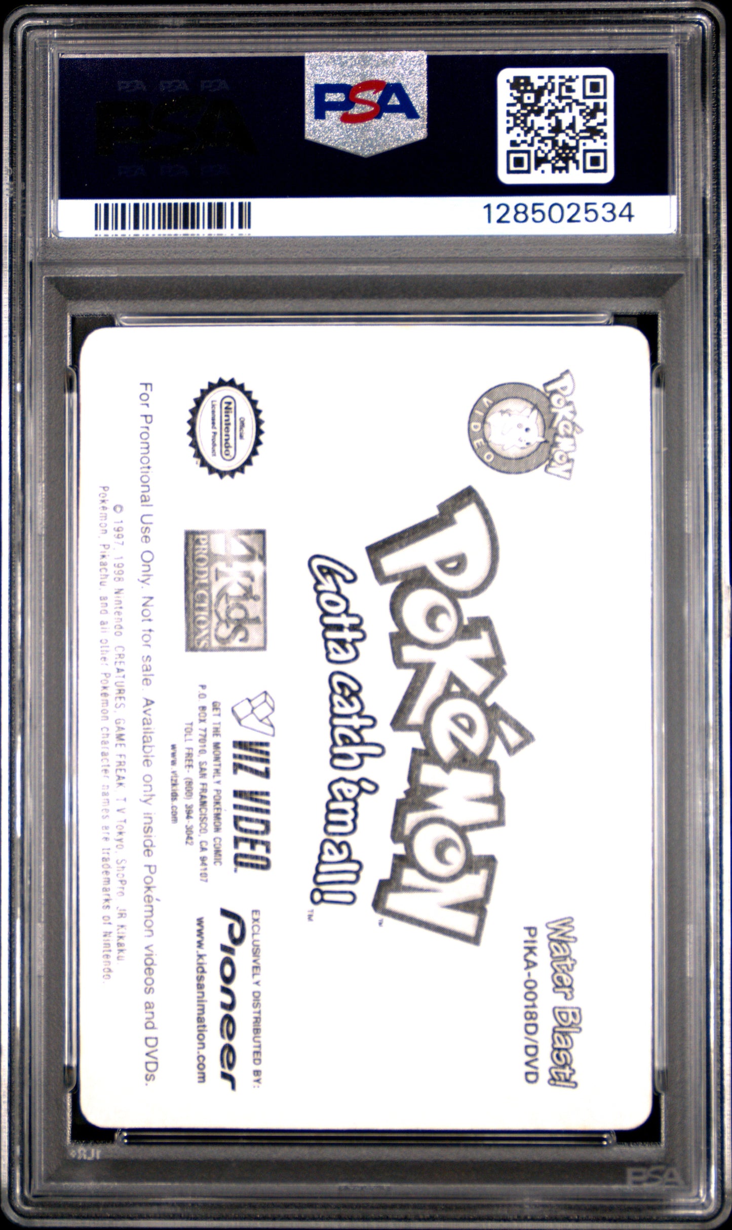 PSA 10 Pop 16 Pikachu Water Blast! #18 Pokemon VIZ VHS Pioneer Lenticular C34