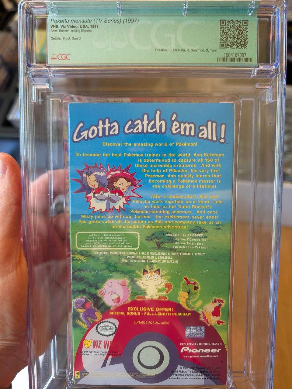 Sealed VHS 9.6 A+ Signed Auto Pokemon Pioneer Pikachu I Choose You! CGC Graded