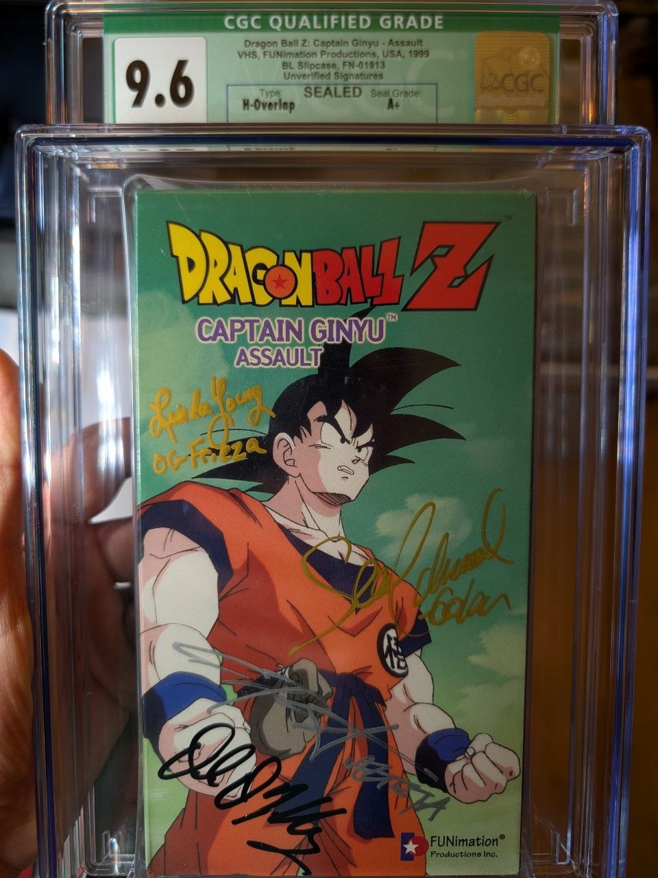 Sealed VHS 9.6 A+ Signed Auto Dragon Ball FUNimation Captain Ginyu: Assault CGC Graded