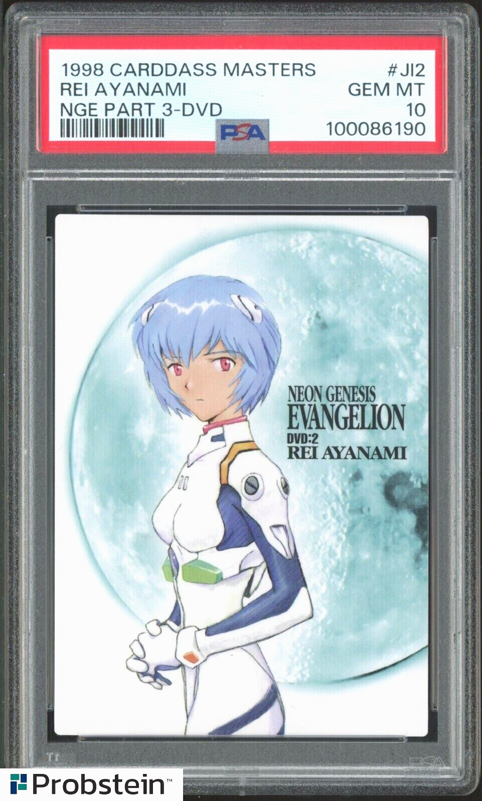 PSA 10 1998 Carddass Masters NGE Part 3 DVD #JI2 Rei Ayanami GEM MINT