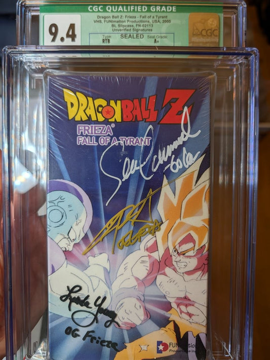 Sealed VHS 9.4 A+ Signed Auto Dragon Ball FUNimation Frieza: Tyrant CGC Graded
