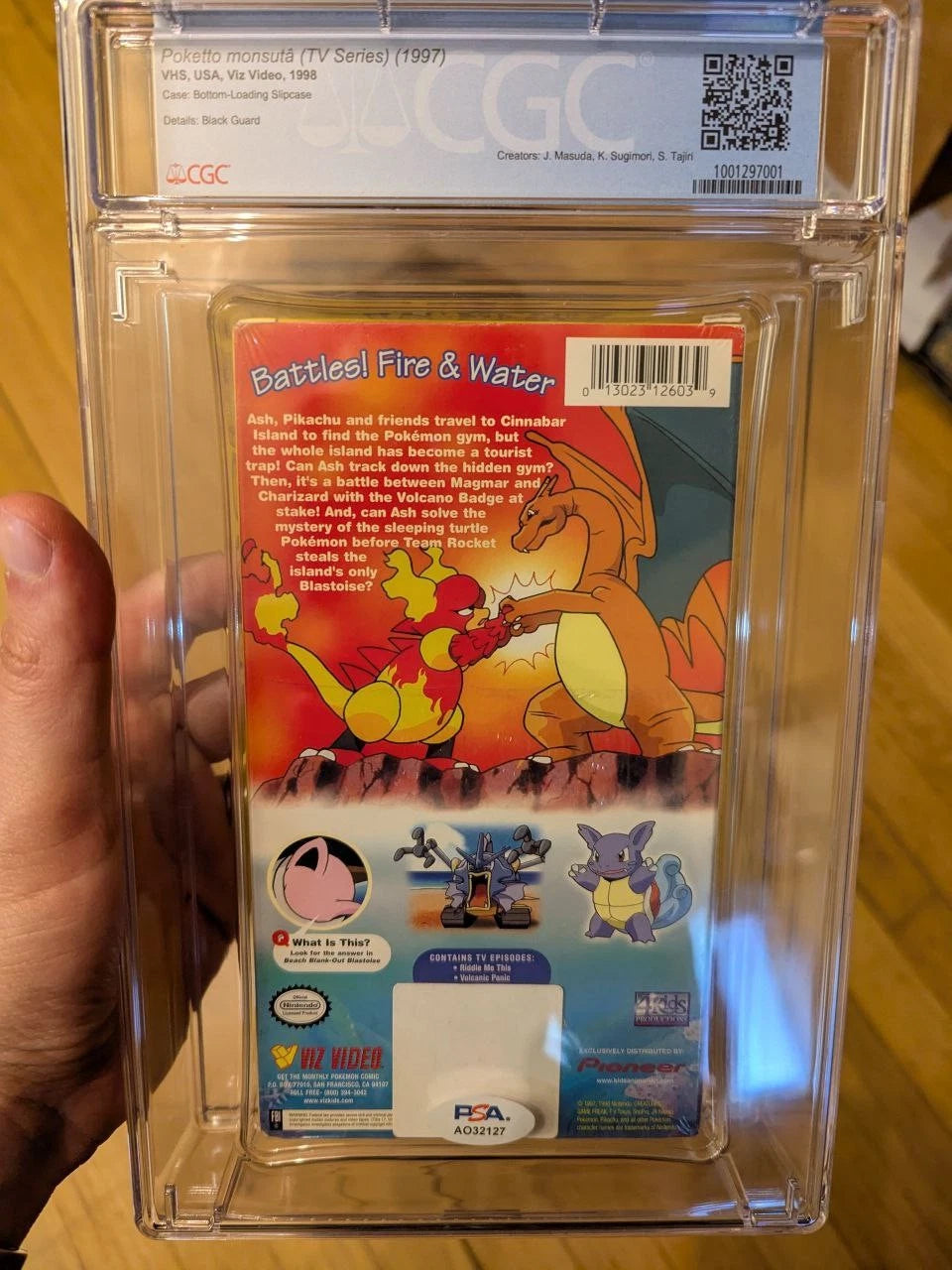 CGC 9.4 Pokemon WATER BLAST VHS New Sealed PSA COA Signed Eric Stuart Charizard