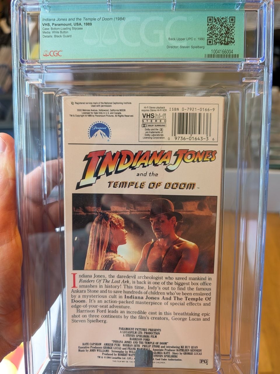 Sealed VHS 9.8 A++ Signed Ke Huy Quan Indiana Jones Temple of Doom CGC Graded