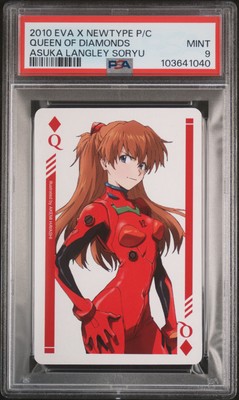 PSA 9 2010 Asuka Evangelion X Newtype Playing Cards Queen