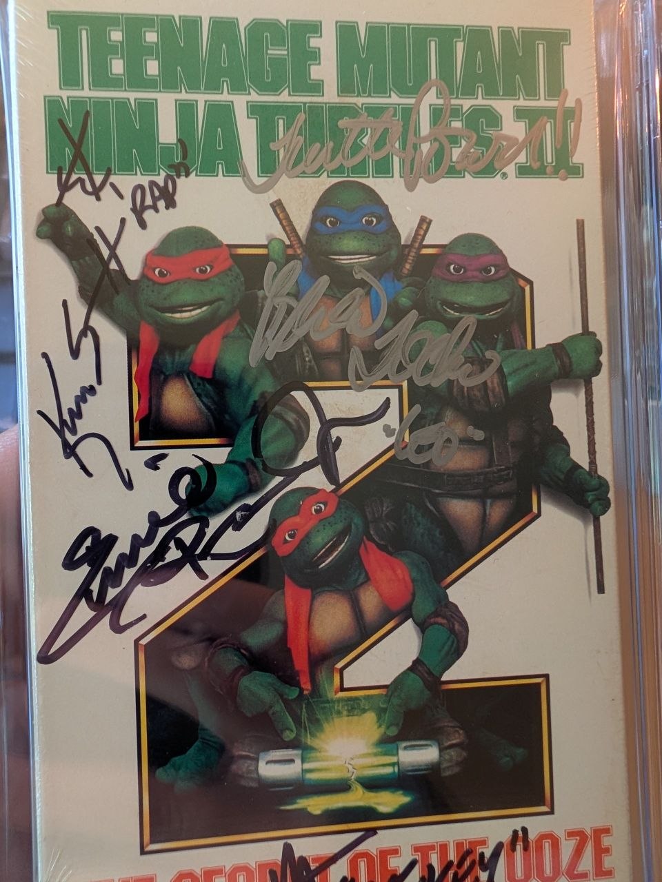 Sealed VHS 8.5 A+ Signed Auto TMNT Ninja Turtles 2 New Line CGC Graded