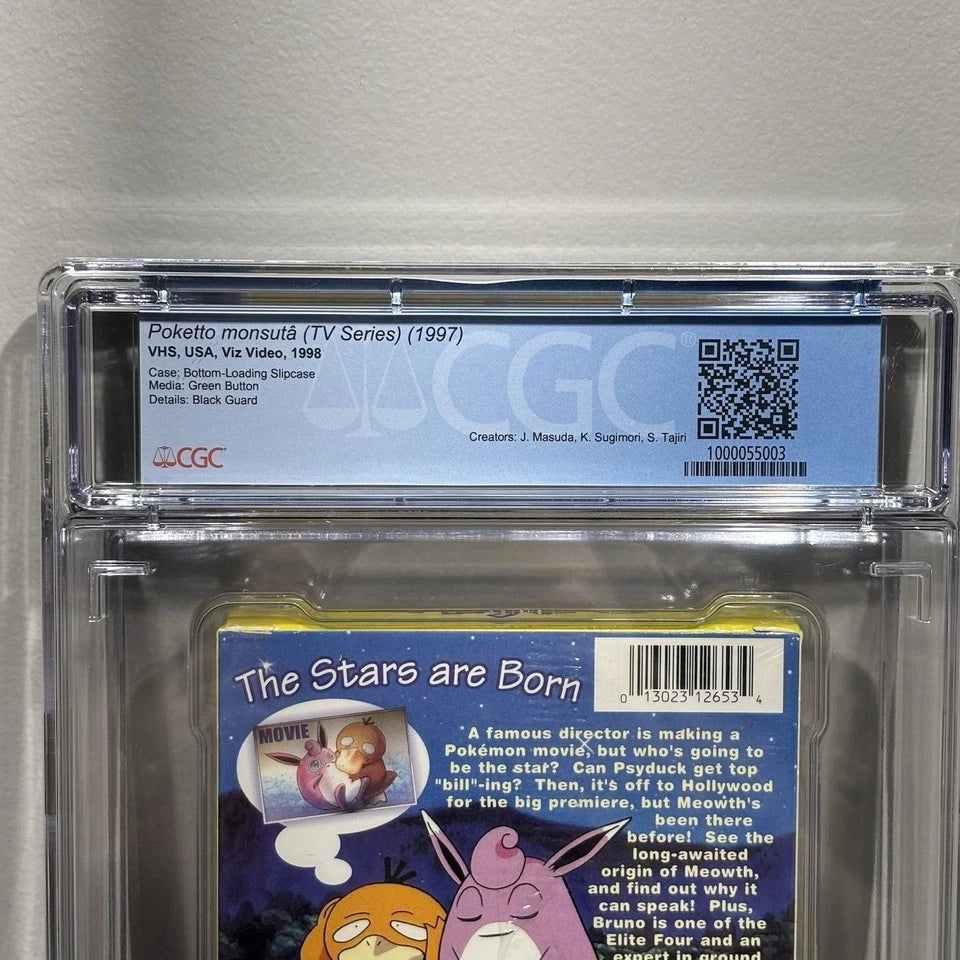 Pokémon Show Time Factory Sealed (VHS, 1998) Vol. 23 CGC 9.4 A+ Tape Motion Card
