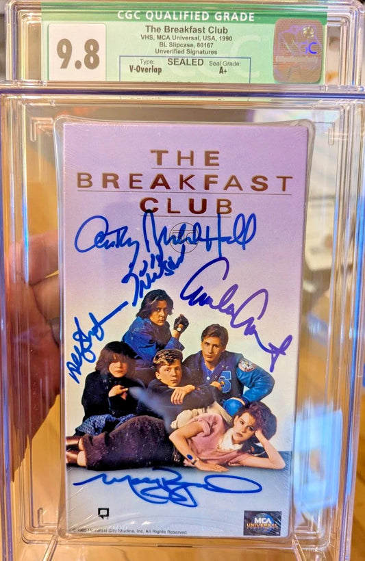 9.8 A+ The Breakfast Club Autographed Signed by Cast VHS Sealed Graded CGC 1990