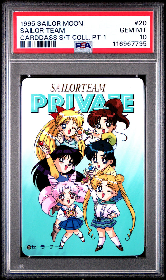PSA 10 Pop 2 #20 Sailor Moon Sailor Team P1 Carddass C95
