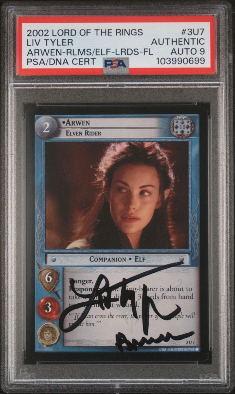 Liv Tyler 3U7 Arwen Realm FOIL SIGNED PSA Autograph Lord of the Rings TCG LOTR
