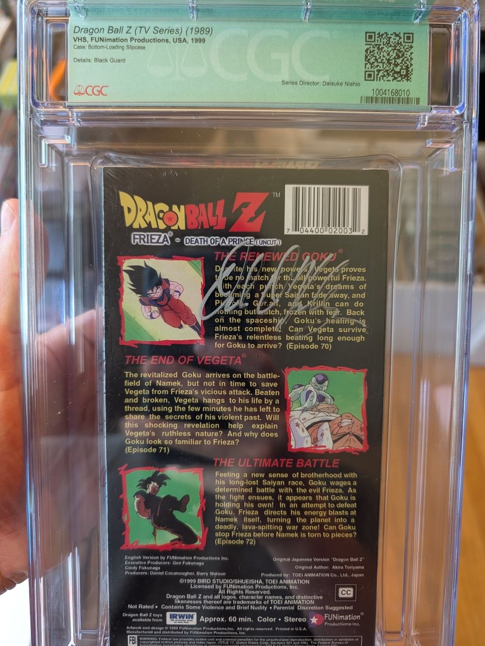 Sealed VHS 9.4 A+ Signed Auto Dragon Ball FUNimation Death of a Prince CGC Graded
