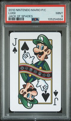 PSA 9 2010 Nintendo Mario Playing Cards Luigi Of Jack Spades Pop 1