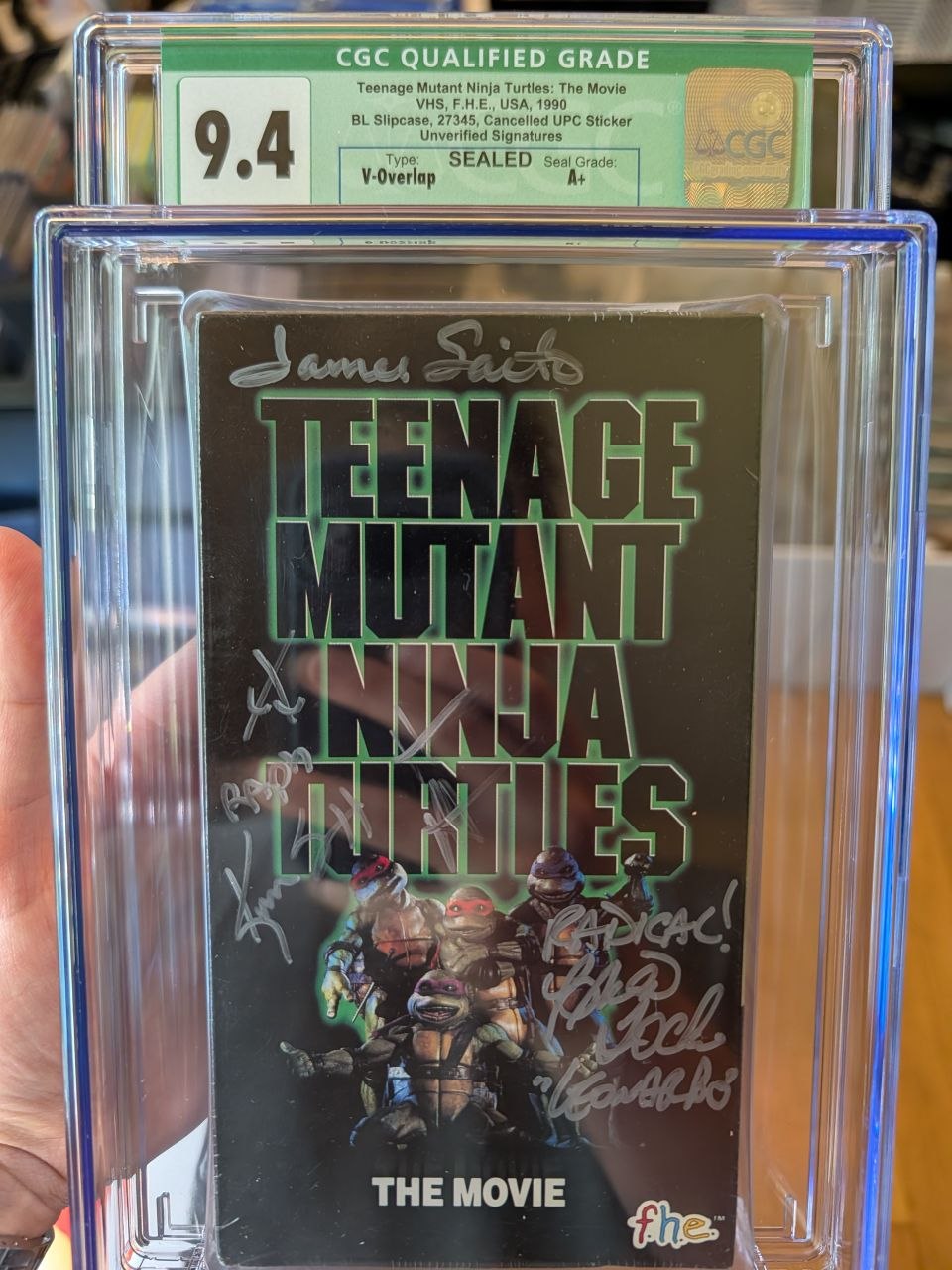 Sealed VHS 9.4 A+ Signed Auto TMNT Ninja Turtles fhe CGC Graded