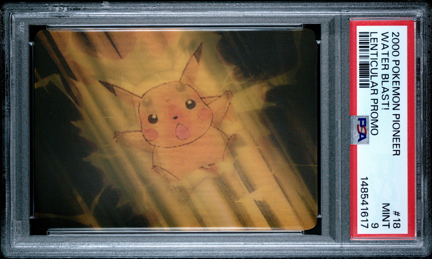PSA 9 Pikachu Lenticular #18 Pokemon Pioneer 2000 VIZ VHS Water Blast C17