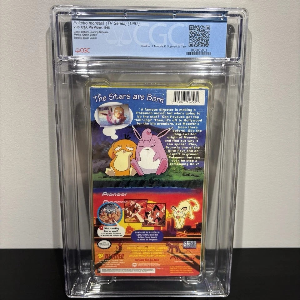 Pokémon Show Time Factory Sealed (VHS, 1998) Vol. 23 CGC 9.4 A+ Tape Motion Card