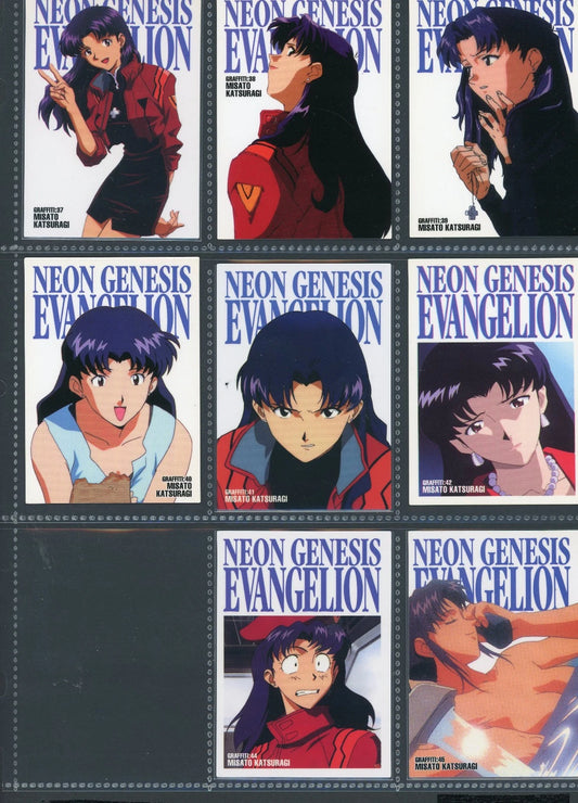 1997 Carddass Masters Evangelion Misato GR37-GR45 Part 2 BANDAI 9 Card Set
