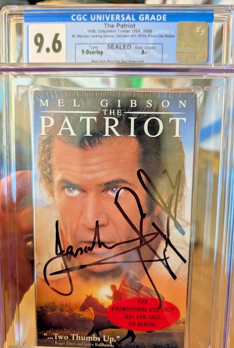 9.6 A+ The Patriot Autographed Mel Gibson & Isaacs PROMO VHS Sealed Graded CGC