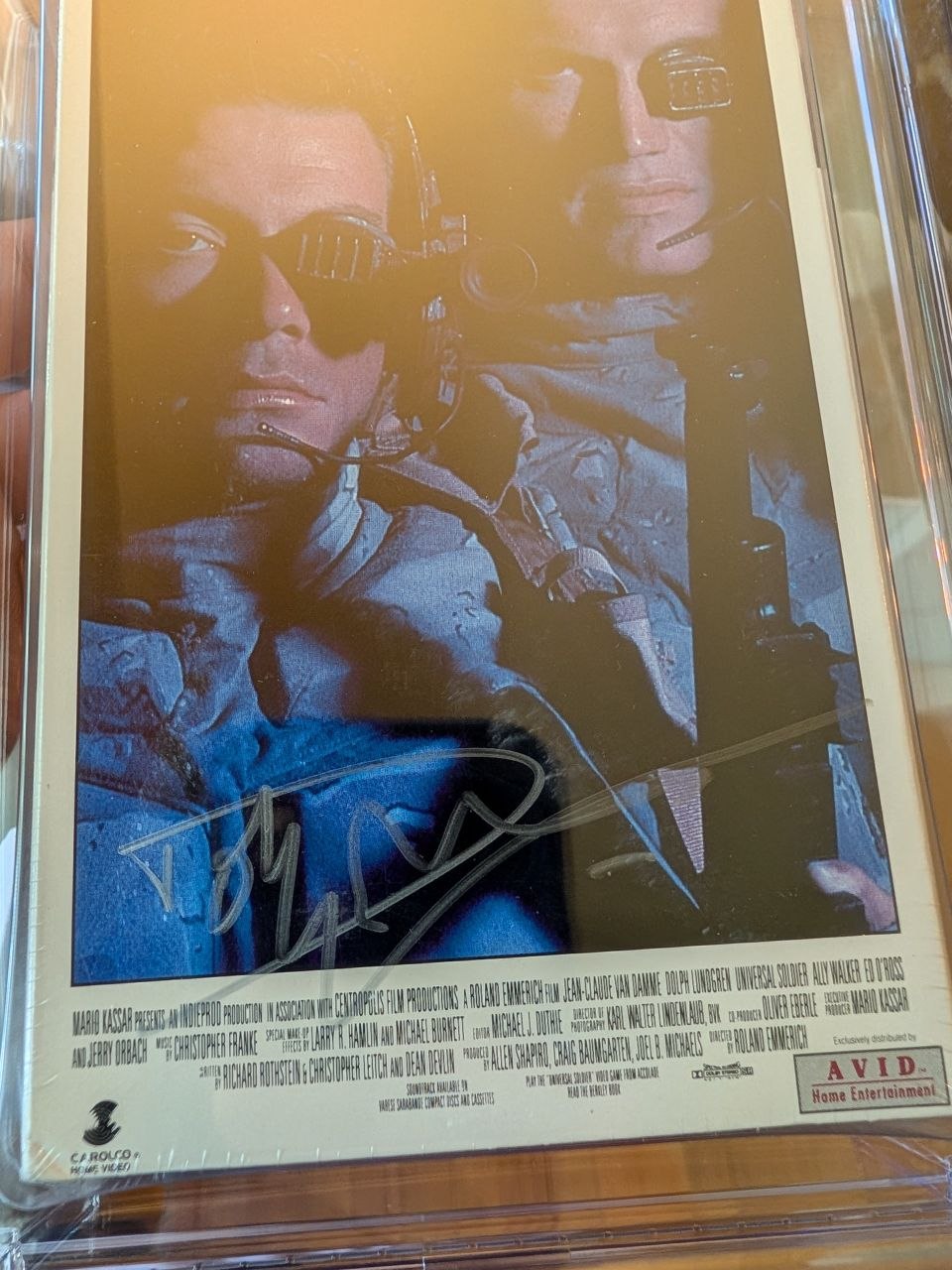 Sealed VHS 9.6 A+ Signed Auto Universal Soldier Avid CGC Graded