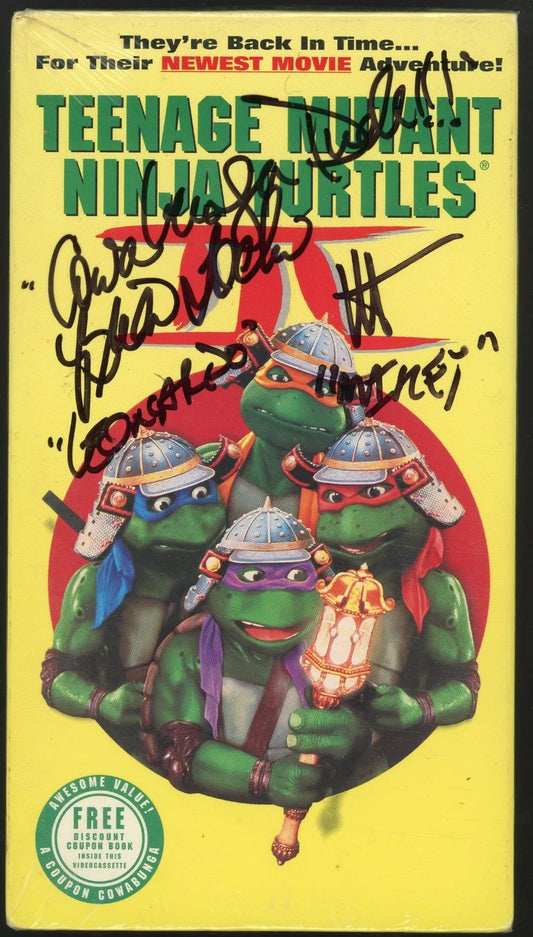 TMNT 3 Ninja Turtles III SEALED VHS Tape Signed Autographed Mint Condition