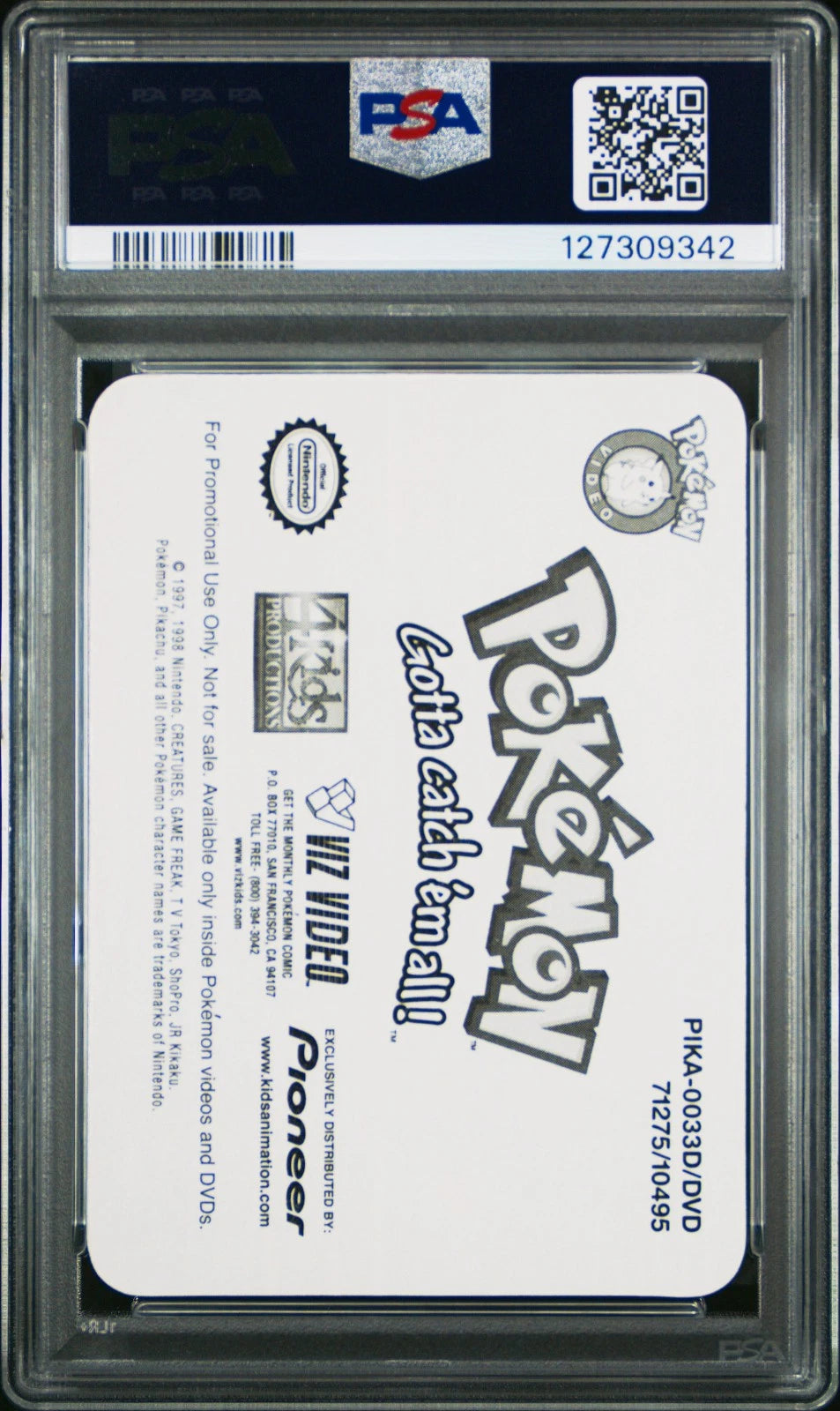PSA 8 Bulbasaur Team Green #33 Pioneer Lenticular VHS Promo VIZ 3D Pokemon C42
