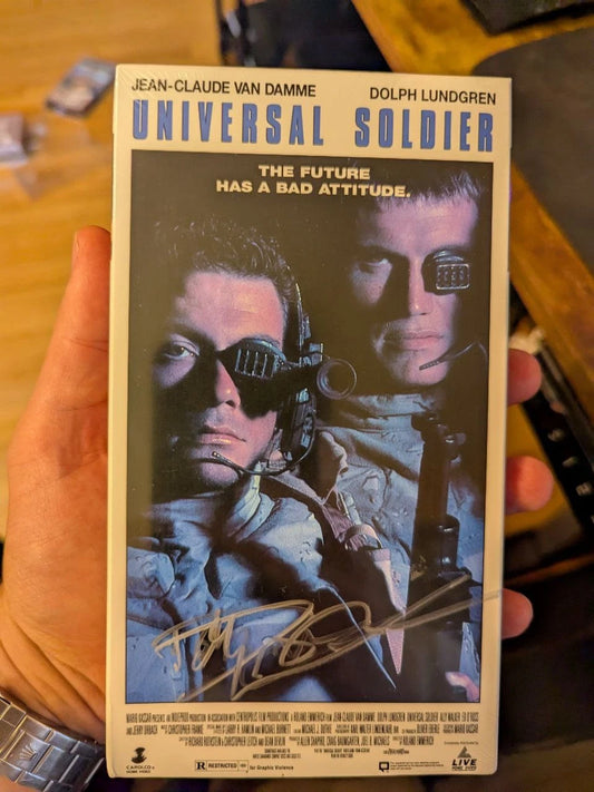 Universal Soldier Dolph Lundgren SEALED VHS Tape Signed Autographed Mint Condit