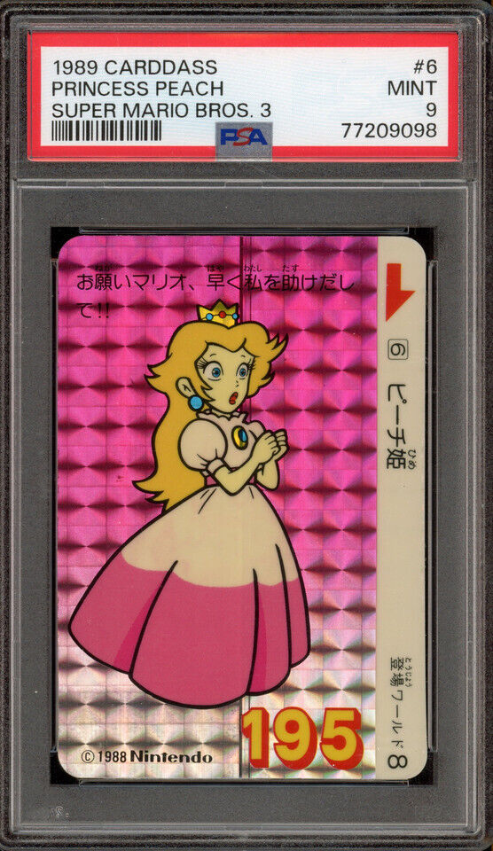 PSA 9 Pop 3 None Higher 1991 Carddass Princess Peach Super Mario Bros. #6
