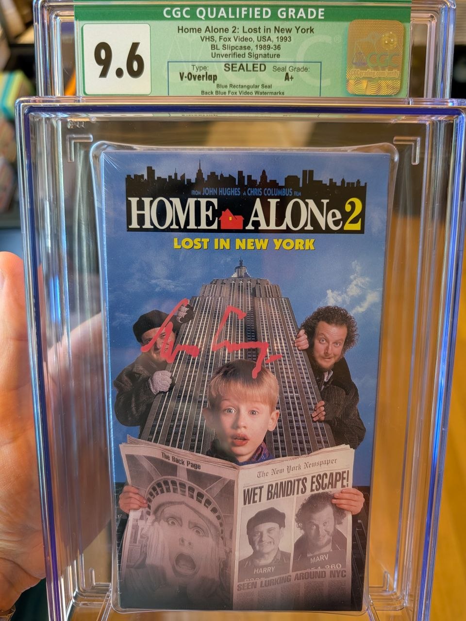 Sealed VHS 9.6 A+ Signed Auto Home Alone 2 FOX CGC Graded