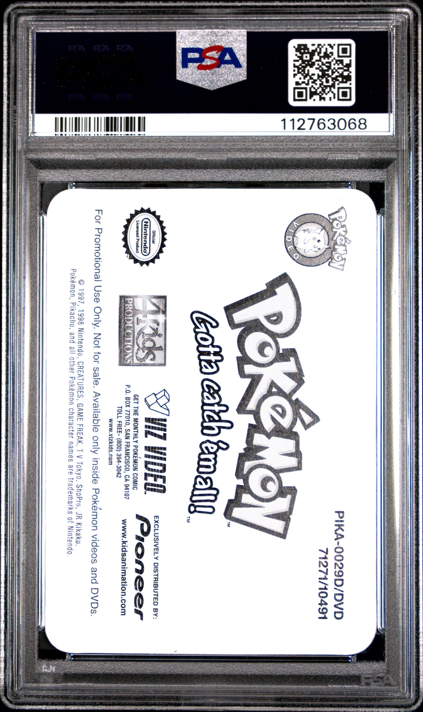 PSA 9 Pop 2 Marill #29 Pokemon TCG Lenticular Pioneer Promo Pioneer Foil C68