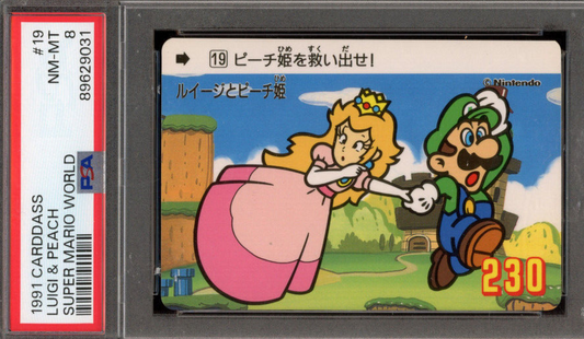 1991 Carddass Luigi & Peach Super Mario World #19 PSA 8
