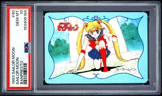 PSA 10 Moon #40 POP 1 Sailor Moon Carddass 1993 Banpresto P2 1st ed C64