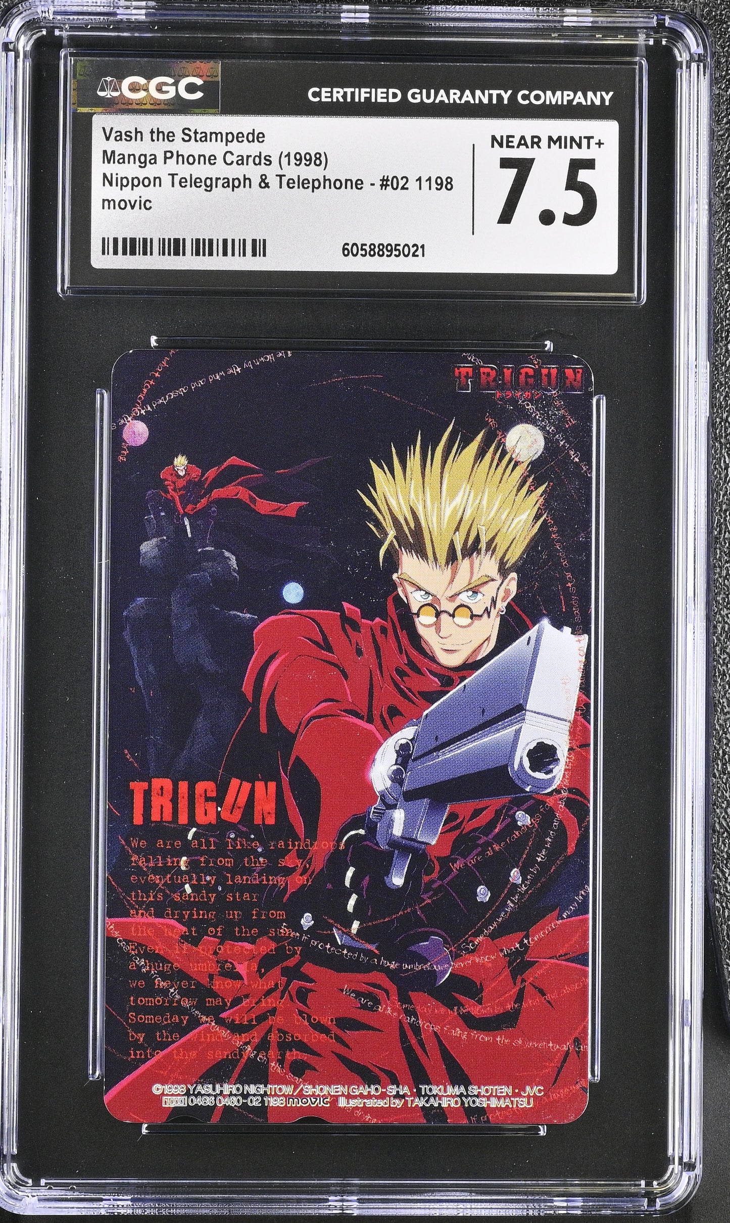CGC 7.5 Vash the Stampede # Phone Card Anime NTT C21
