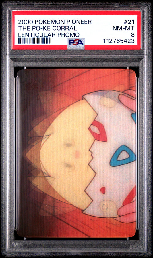 PSA 8 THE PO-KE CORRAL! #21 Pokémon TCG VHS Promo Pioneer Lenticular C23