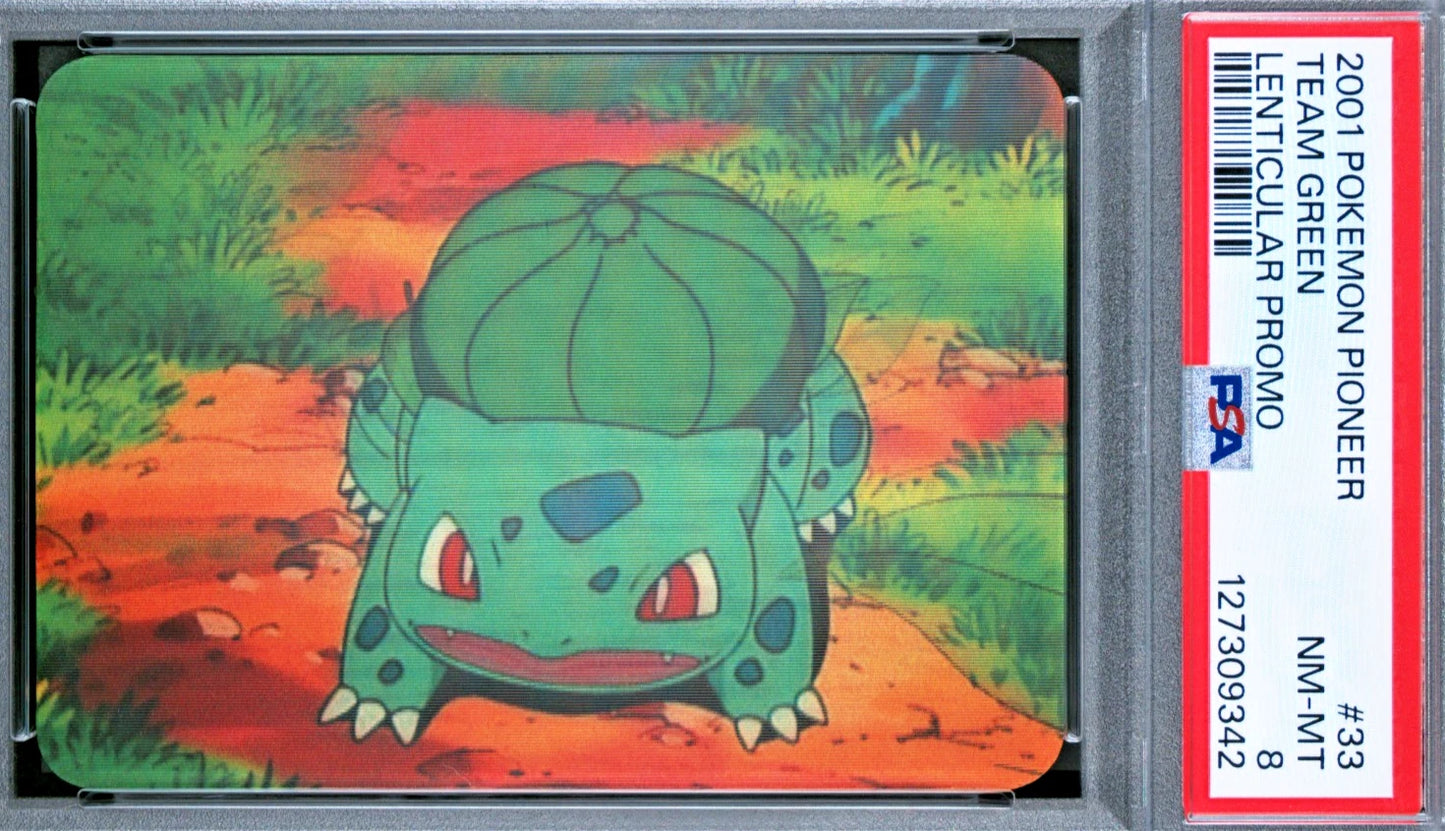 PSA 8 Bulbasaur Team Green #33 Pioneer Lenticular VHS Promo VIZ 3D Pokemon C42
