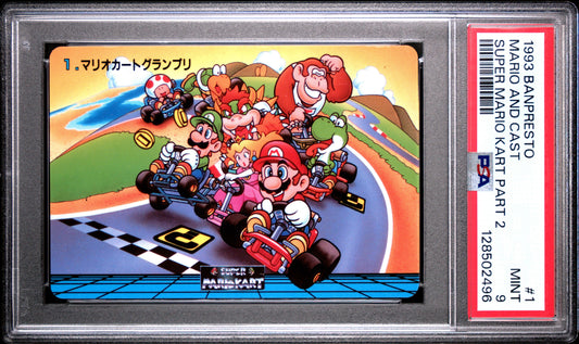 PSA 9 Pop 3 #1 Mario Super Mario Kart Part 2 Banpresto Carddass C96