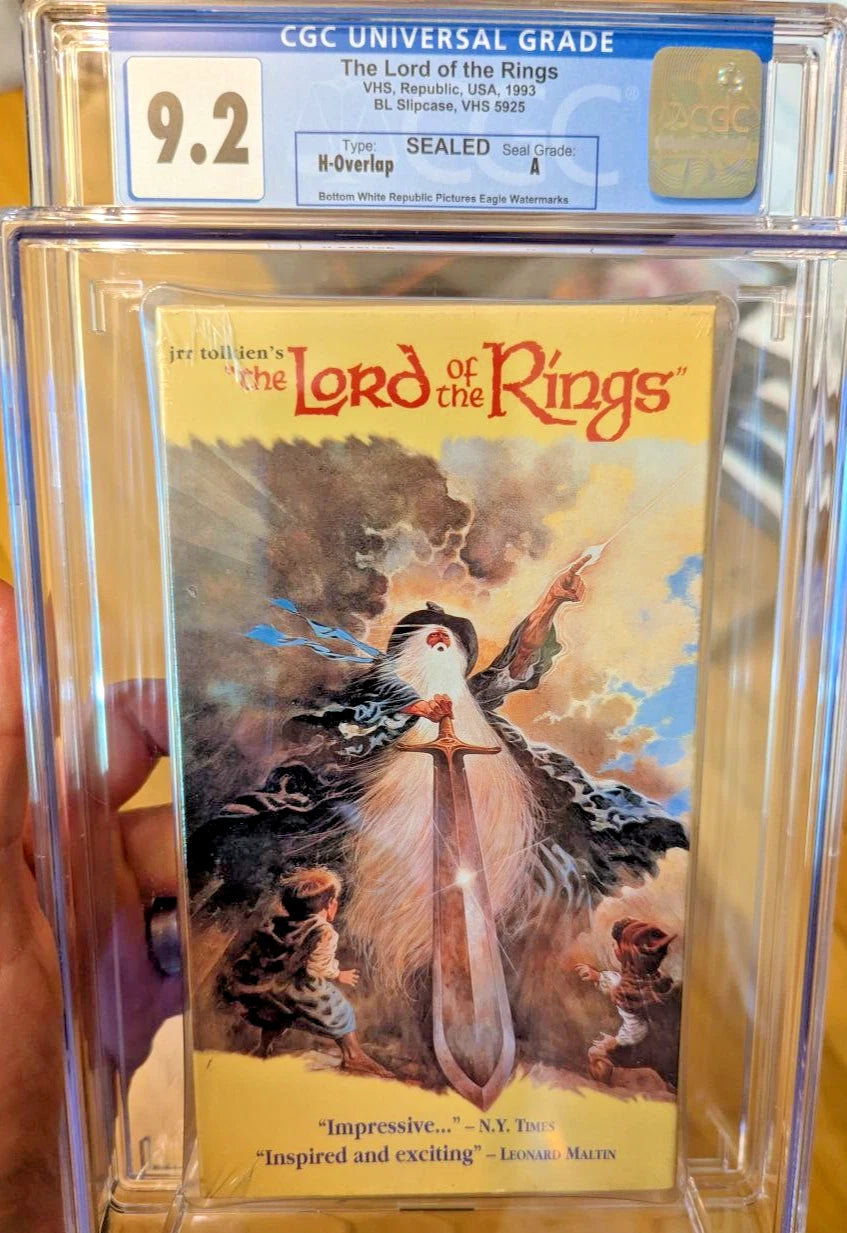 9.2 A The Lord of the Rings VHS Tape Sealed Graded CGC 1993 Animated RepublicUSA