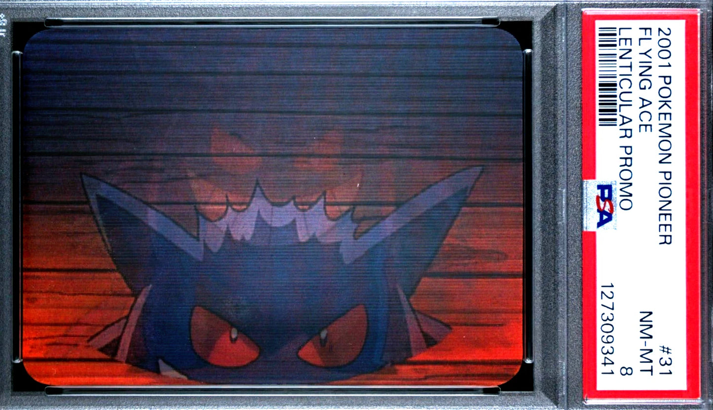 PSA 8 Pioneer Lenticular Promo Flying Ace #31 Gengar Pokemon VHS Card 2000