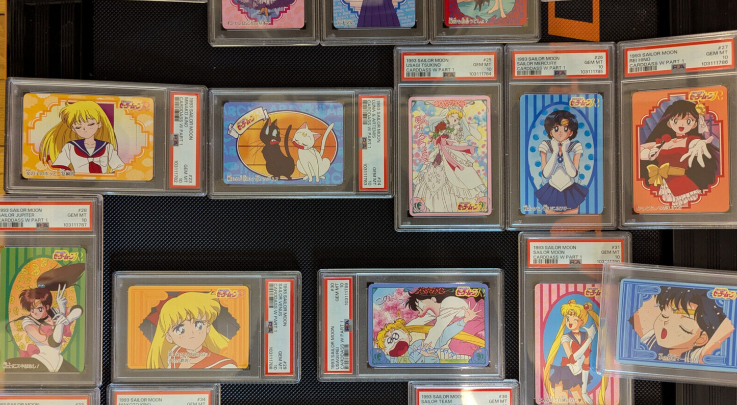 1993 Sailor Moon Carddass W Complete Set PSA Graffiti Part 1 DESCRIPTION! Cards