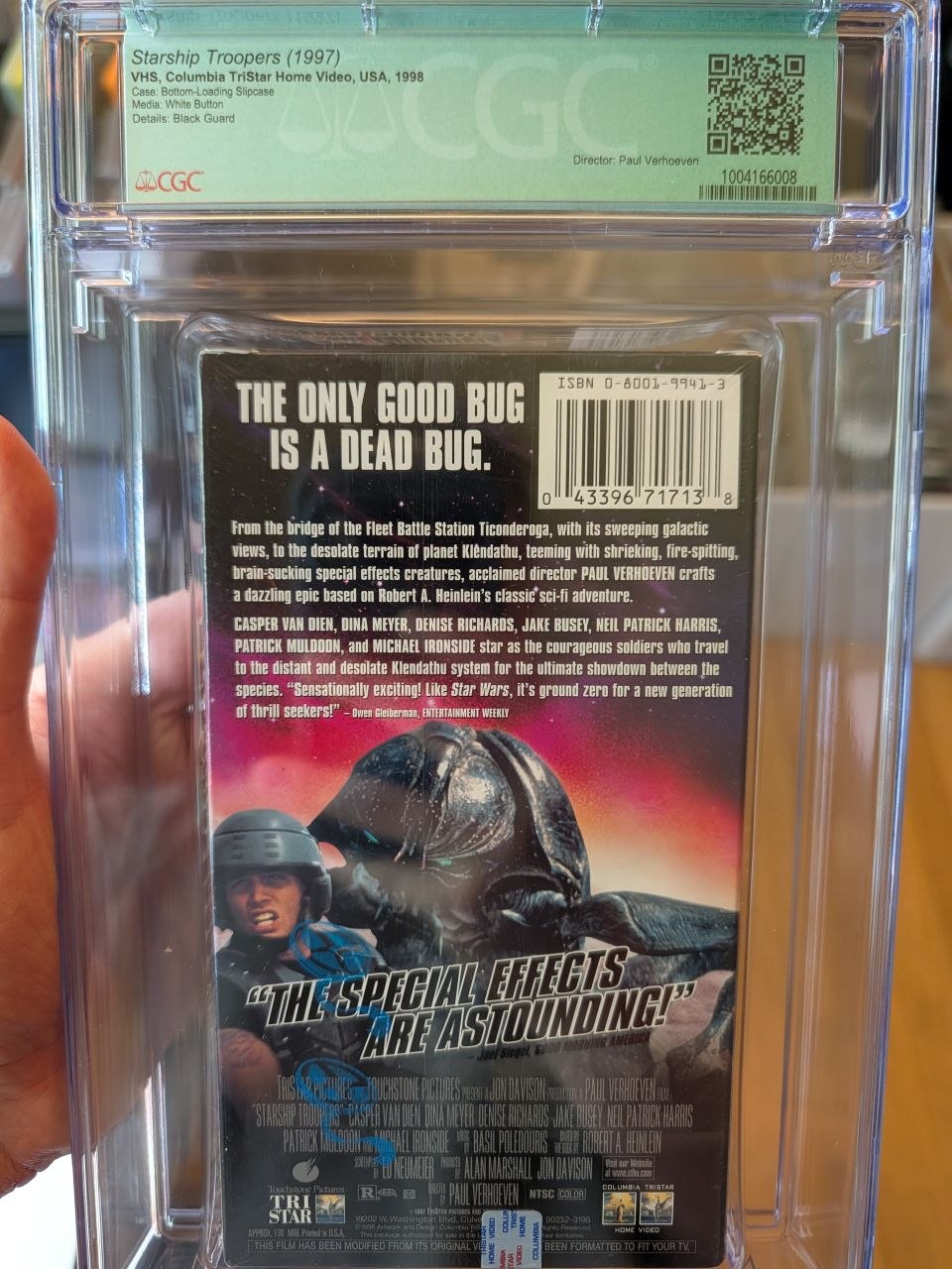 Sealed VHS 9.6 A+ Signed Auto Starship Troopers Columbia CGC Graded
