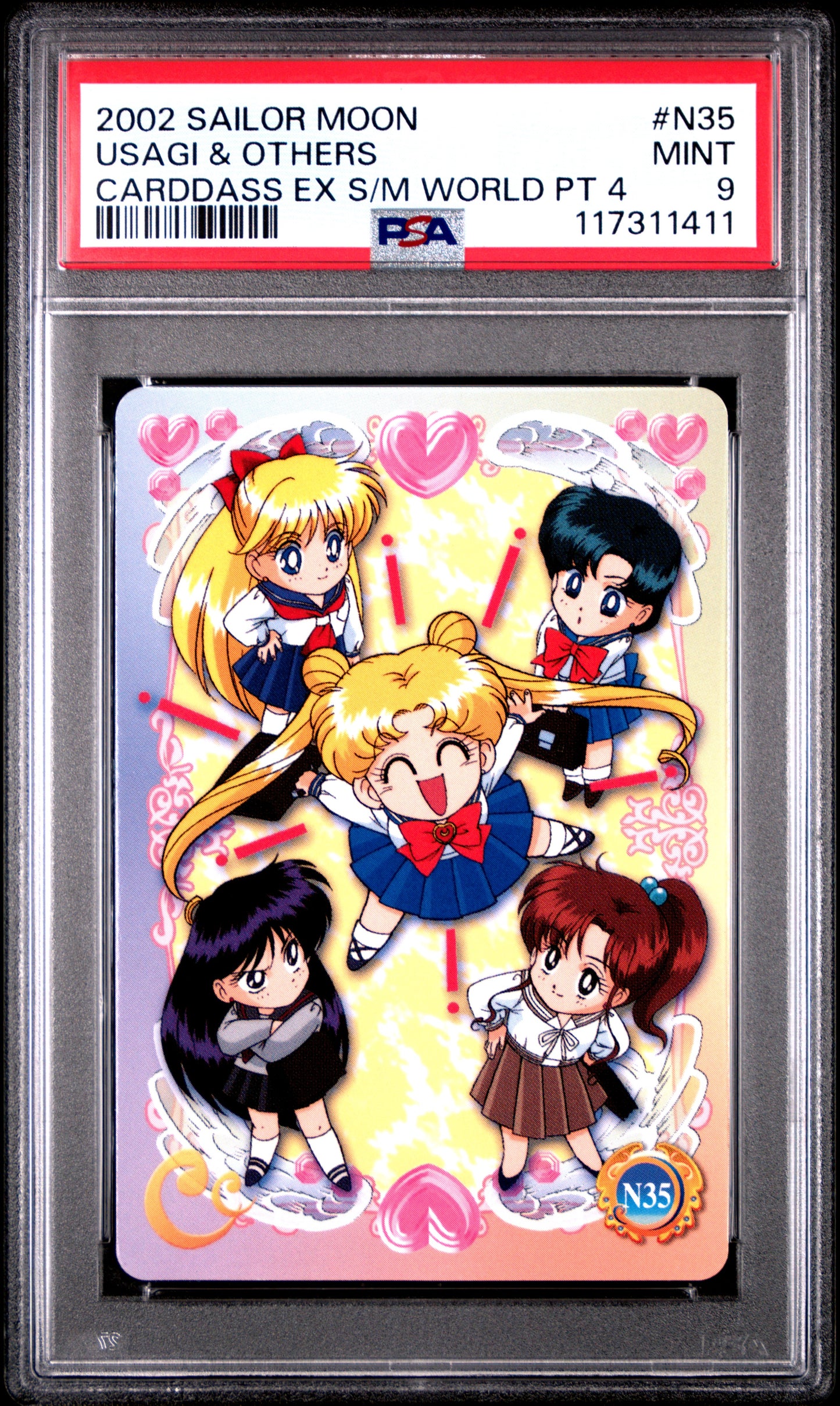 PSA 9 Pop 1 Guardians, Moon #N35 Sailor Moon EX World P4 Carddass C11