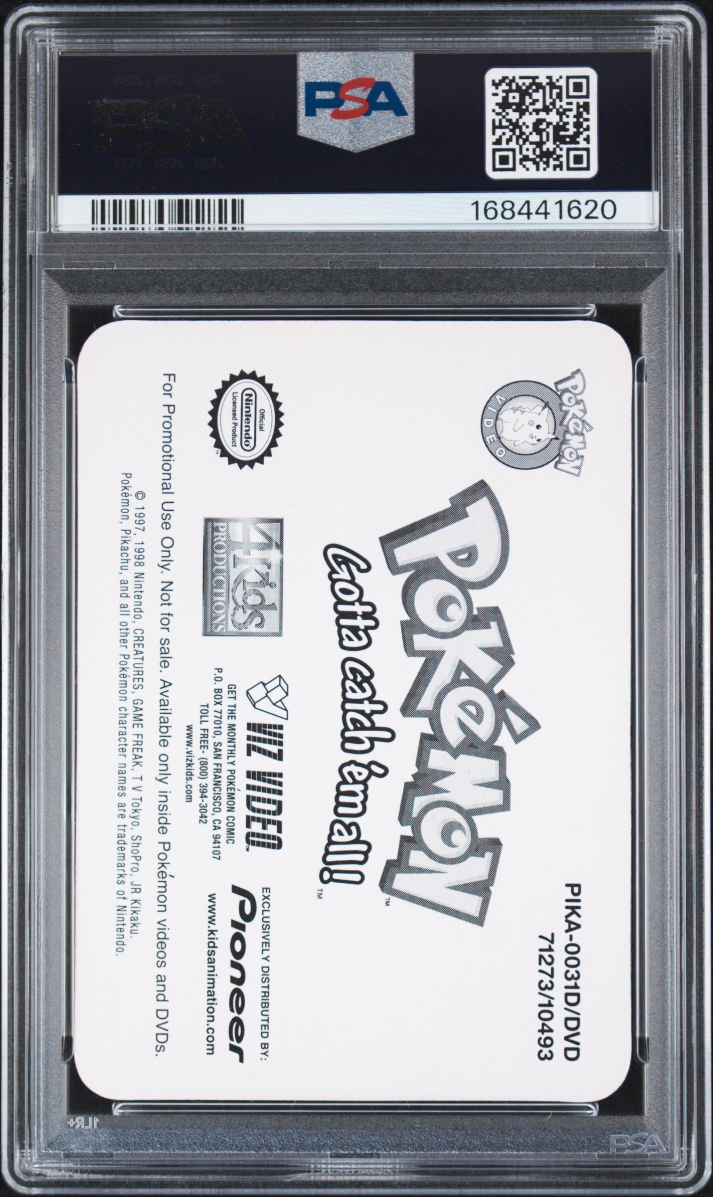 PSA 8 Gengar Lenticular #31 Pokemon Pioneer 2001 VIZ VHS Flying Ace C20