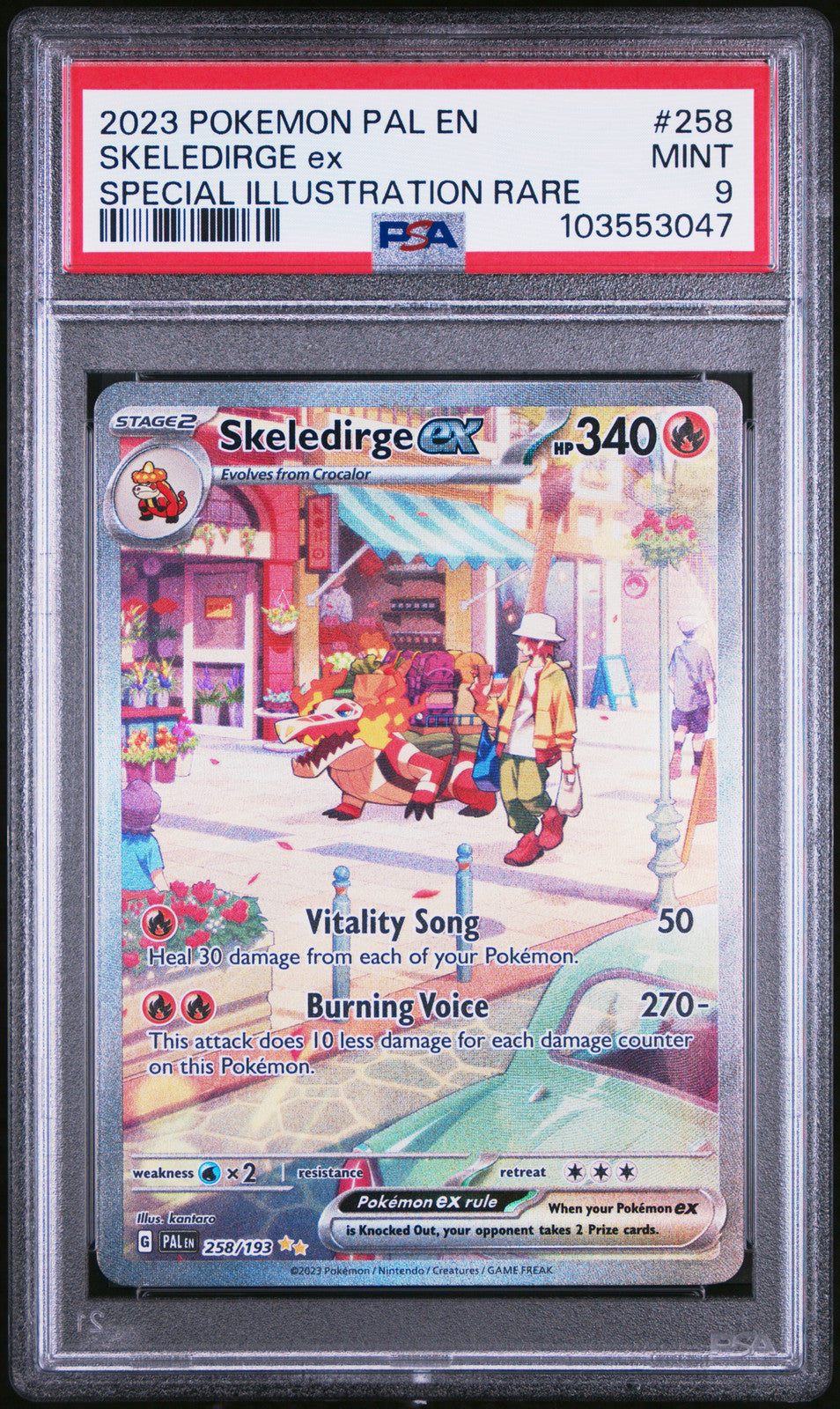 PSA 9 2023 Pokemon Pal En-Paldea Evolved 258 Skeledirge Ex