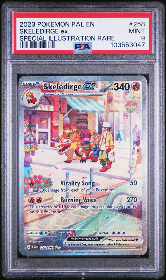 PSA 9 2023 Pokemon Pal En-Paldea Evolved 258 Skeledirge Ex