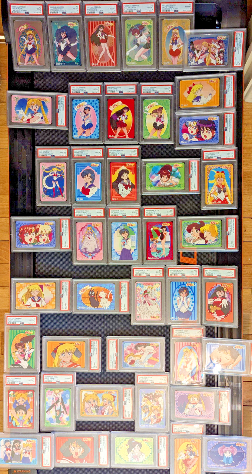 1993 Sailor Moon Carddass W Complete Set PSA Graffiti Part 1 DESCRIPTION! Cards