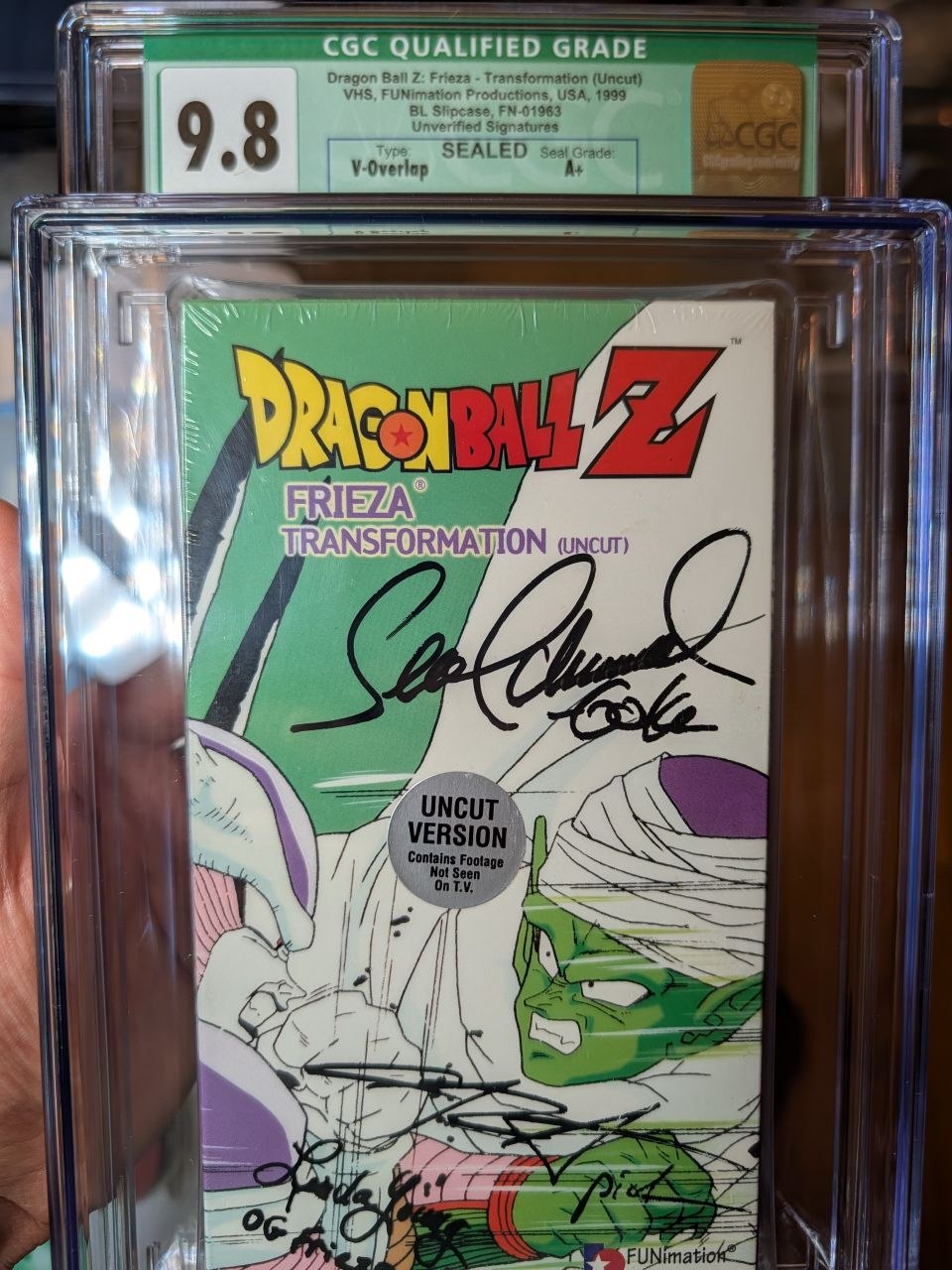 Sealed VHS 9.8 A+ Signed Auto Dragon Ball FUNimation Frieza Transformation CGC Graded