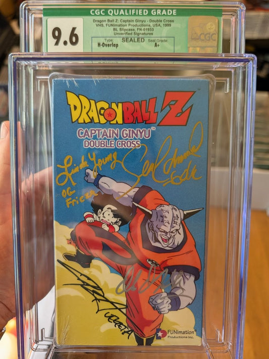 Sealed VHS 9.6 A+ Signed Auto Dragon Ball FUNimation Captain Ginyu CGC Graded