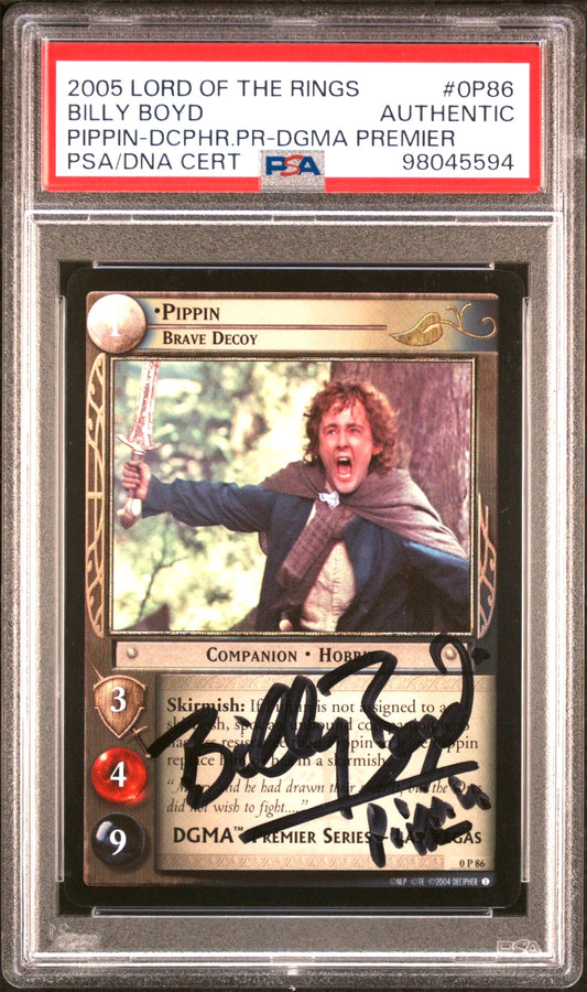 Billy Boyd 0P86 Pippin Promo FOIL SIGNED PSA Autograph Lord of the Rings TCG