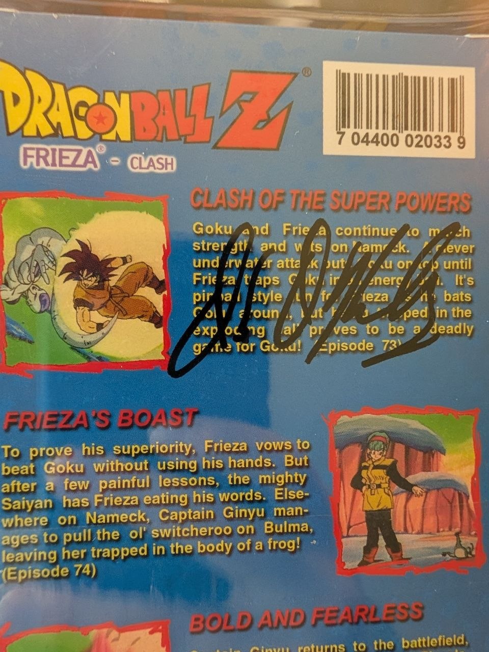 Sealed VHS 9.4 A+ Signed Auto Dragon Ball FUNimation Frieza: Clash CGC Graded