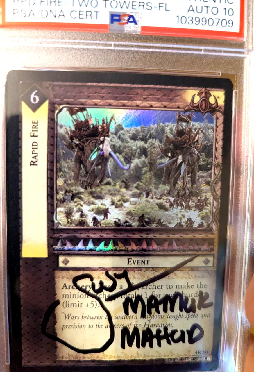 Shane Rangi 4R243 Rapid Fire FOIL SIGNED PSA Autograph Lord of the Rings TCG